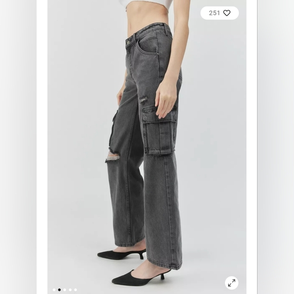 Guess Jeans cargo wide leg straight carpenter Size 29 charcoal - Picture 1 of 8